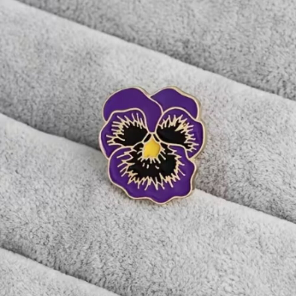 🍏50% OFF/3+...Pretty Purple Pansy Flower Pin